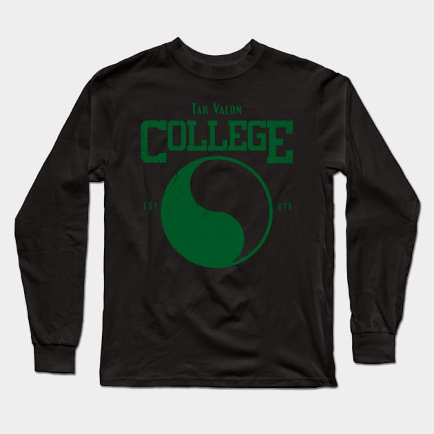 Tar Valon College Green Ajah Symbol Wheel of Time Parody Long Sleeve T-Shirt by TSHIRT PLACE